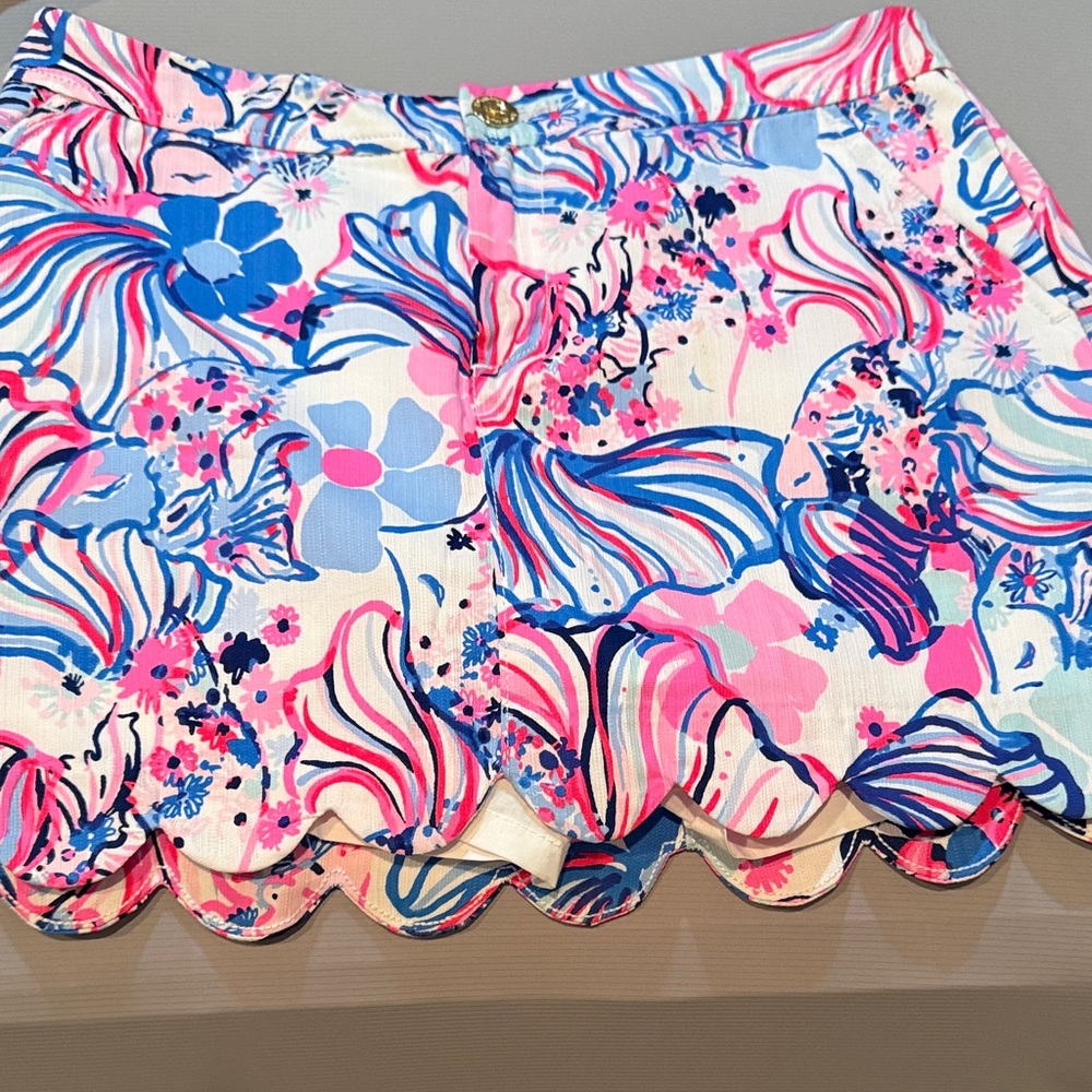 Lilly Pulitzer Pink and Blue Floral Skort